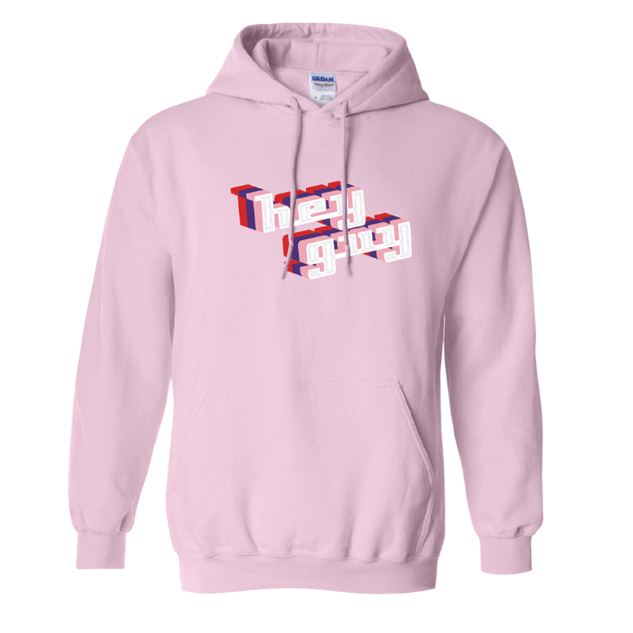 "Hey Guy" Pink Pullover Hoodie